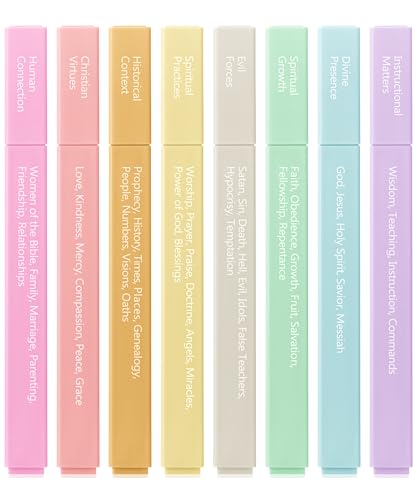 Mr. Pen- Bible Highlighters with Color-Coding System, 8 Pack | Soft Chisel Tip, Aesthetic Highlighters Assorted Colors - color: Soft Pastel, size: 8 Pack
