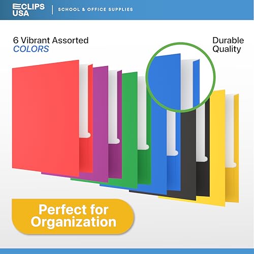 Folders with Pockets and Prongs (200 Pack) 2 Pocket Folders with 3 Prongs for School Paper Folders with Pockets - style: 200 Pack