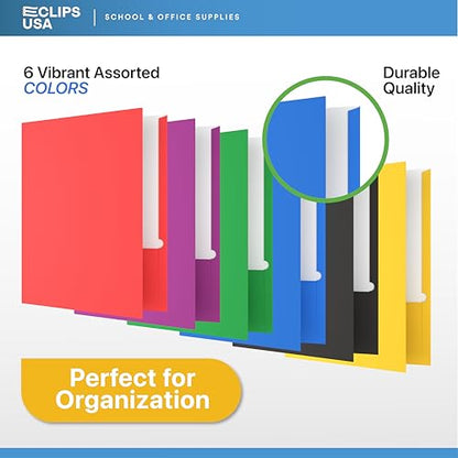 Folders with Pockets and Prongs (200 Pack) 2 Pocket Folders with 3 Prongs for School Paper Folders with Pockets - style: 200 Pack