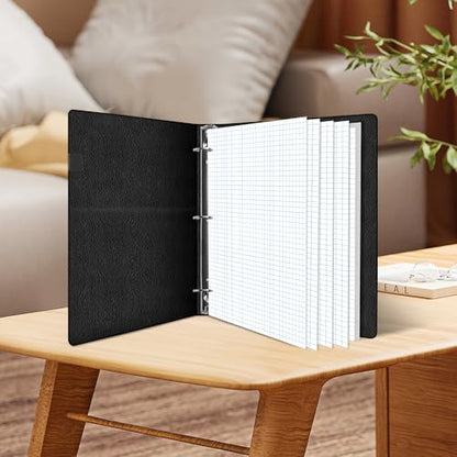 (2-Pack) A4 Grid Filler Paper, 3-Hole Graph Paper, 200Sheets / 400Pages Loose-Leaf Paper, 100gsm White Paper, 8.5'' x 11'' - size: 8.5" x 11"