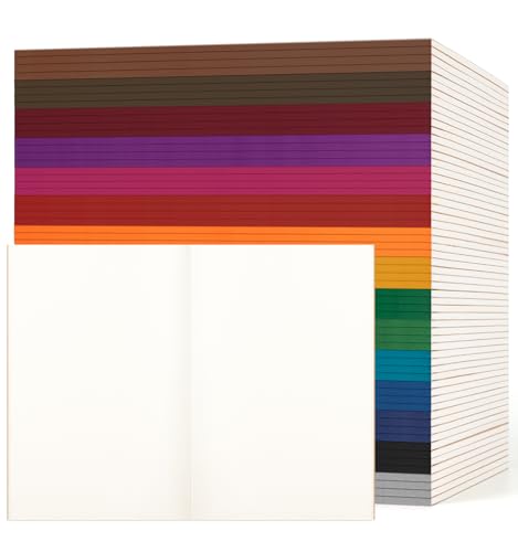 ALKALO 60 Pack Blank Notebook Journals Bulk, A5 Unlined Paper Composition Notebook, 8.3”x 5.5”, Kraft Cover with Vintage Spines, 15 Colors 60 Pages for School Office Travel(Vintage-Blank-60 pack) - color: Vintage, style: Blank-60pack