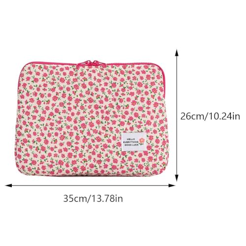Laptop Bag for 13 14 Inch Notebook, Water-Resistant Briefcase Style Carry Case with Soft Padded Protection, Shockproof Zippered Computer Sleeve for Mac-Book Air/Pro, Business & Travel - color: Pink Flower