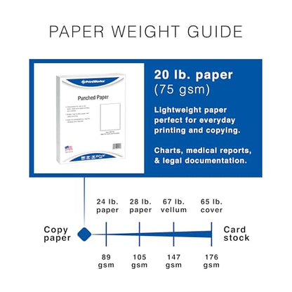 PrintWorks Professional Pre-Punched Spiral Binding Paper - 44-Hole (4:1 Pitch Hole Punch) - Book Binding Printer Paper - Made in the USA - 500 Sheets - 8.5" x 11" - 20 lb - 92 Bright White (04145) - size: 20 lb, style: Spiral, 44-Hole