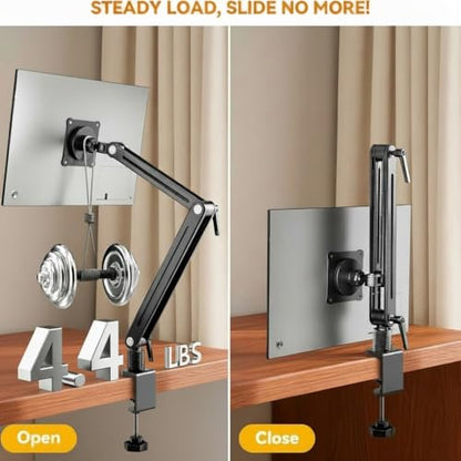 Portable Monitor Holder Mount Arm with Strong Magnetic 360° Rotating Base Bearing Over 5LBS Compatible with 12.9/14.6/15.6/17.3/18.5 inch iPad Pro/Mini/Air/Surface/Samsung - size: Up to 18.4''