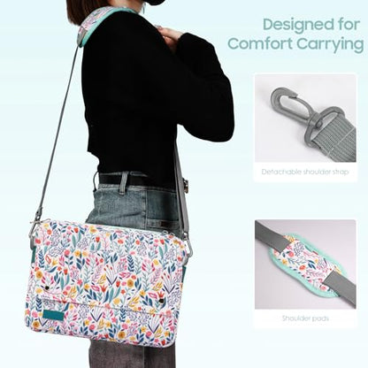 TiMOVO 9-11" Tablet Sleeve with Strap for iPad A16 Tab, Flowers | Protective Carrying Case with Adjustable Shoulder Strap & Pocket, Fits iPad 10th/9th-7th Gen, Air 11/5th/4th, Tab A9+ 11" - color: Flowers