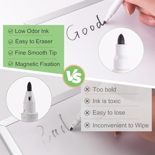 200 Pcs Black Magnetic Dry Erase Markers with Eraser Cap, White Board Mini Dry erase Markers Bulk, Fine Point Tip White Board Markers for Teachers Office School Supplies - size: 1 Count (Pack of 200)