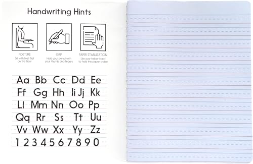 K-2 Primary Composition Full-Page ½” Ruled, 7.5”x9.75” 100 Eco Sheets | Practice Tracing Letters Add-On, Responsibly Sourced Paper, Sturdy Cardstock Covers – No Plastic Used, 4-Pack