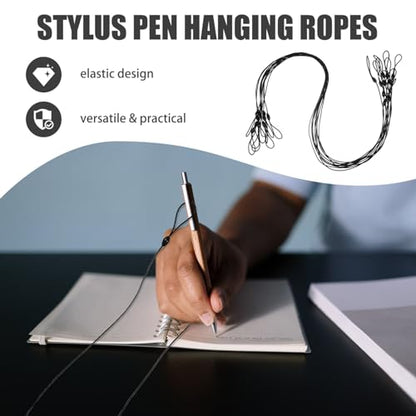 HOMSFOU 10 Pack Elastic Stylus Lanyard, Coil Spring Anti-Loss Strap for Tablet Touchscreen Stylus, Flexible Plastic Cord for Drawing, Office and School Use