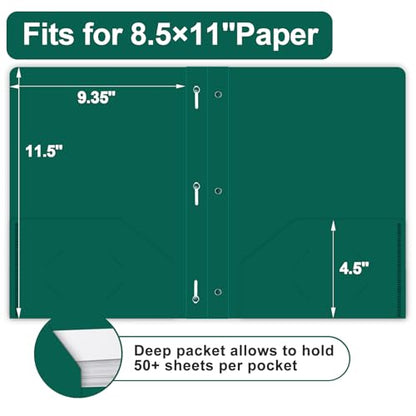 Two Pocket Folders with Prongs, LAYZZ 60 Pack Poly Plastic Folders, Heavy Duty Plastic Folders with Pockets and Prongs, Letter Size, for Offices and Schools (Green) - color: Green
