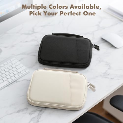 MoKo 7-8 Inch Padded Tablet Sleeve Protective Carrying Case for iPad mini (A17 Pro) 8.3" 2024, iPad mini 6/5/4/3/2th, 7" eReader, Tablet Bag with Handle, Beige - color: Beige, size: 7-8 Inch