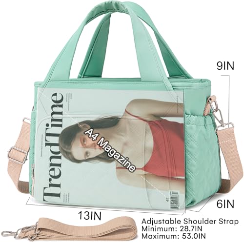 Artelaris Insulated Lunch Bag for Women,Leak-Proof Cooler Lunch Box, Cooling Tote for Adult,with 7 Pockets,Adjustable Strap(15 Liters) - color: Green