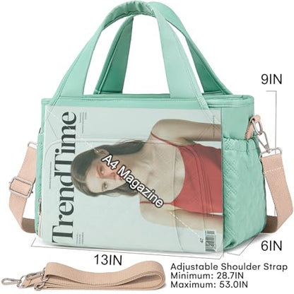 Artelaris Insulated Lunch Bag for Women,Leak-Proof Cooler Lunch Box, Cooling Tote for Adult,with 7 Pockets,Adjustable Strap(15 Liters) - color: Green