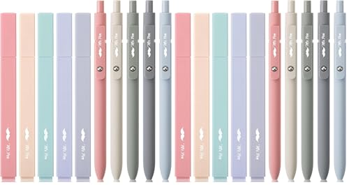Mr. Pen Aesthetic Gel Pens & Highlighters No Bleed, 20 Pack - Morandi Color Bible Pens, Black Ink - color: Morandi, size: 20 Pack