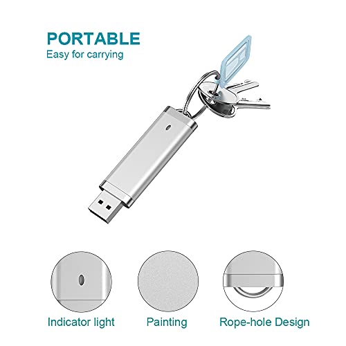 KEXIN 10 Pack 32 GB Flash Drive 32GB USB Flash Drive Thumb Drive USB2.0 Metal Pen Shape Memory Stick Silver 10 Pack - color: Silver, size: 32G