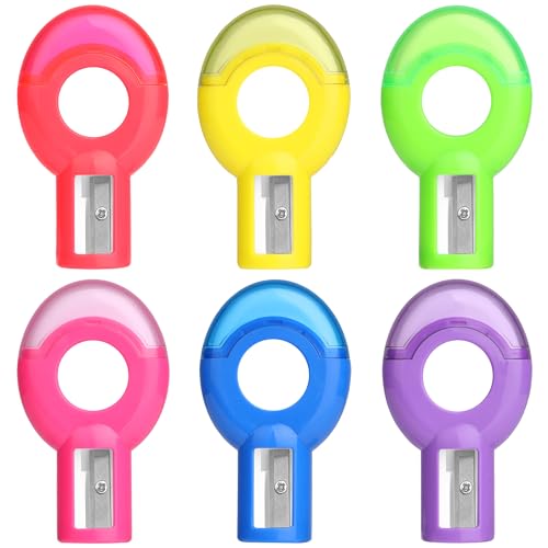 Mr. Pen- Manual Pencil Sharpener & Eraser, 6 Pack, 2-in-1 Manual Sharpeners | Multicolored Sharpener with Eraser Fun Stationery Back to School Supplies, Classroom Rewards, Birthday Party Favors