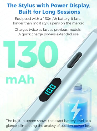 iPad Stylus Pencil(5 Extra Tips) with Magnetic Attachment,USB-C Faster Charge,Tilt Sensitivity Palm Rejection,Compatible with2018-2025 iPad ProM4/12.9/11,Air M3/M2/3/4/5,iPad6-11,Mini5/6/7Gen (Purple) - color: Purple