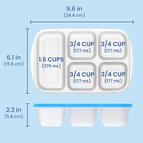 Bentgo Easyboxes - Reusable 5-Compartment Food Containers, Stackable 8-Piece Set, 4 Trays & 4 Lids, BPA-Free Food Storage for Meal Prep, School, & Work; Lunch Boxes with Patented Design (Classic) - color: Classic