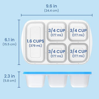 Bentgo Easyboxes - Reusable 5-Compartment Food Containers, Stackable 8-Piece Set, 4 Trays & 4 Lids, BPA-Free Food Storage for Meal Prep, School, & Work; Lunch Boxes with Patented Design (Classic) - color: Classic