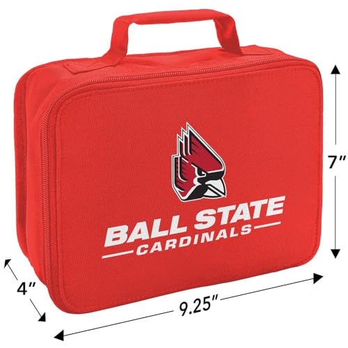 Campus Lab Ball State University Cardinals Primary Logo Insulated Soft Sided Lunch Box - Reusable Lunch Bag For School Office Work, BPA Free, Red - color: Ball State University