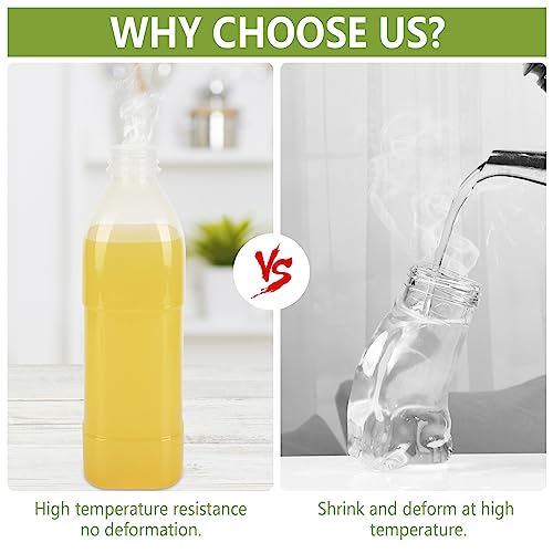 zmybcpack 6 Pack 32oz/1000ML Plastic Juice Bottle with Caps Dishwasher Safe | Heat-Resistant Plastic Smoothie Bottles, Reusable Bulk Beverage Containers with Lids for Juicing, Milk - size: 32oz 6pack