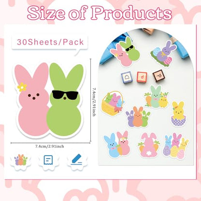 Easter Bunny Sticky Notes Gifts, 9 Pack Cute Easter Bunny Shaped Notepads, Rabbit Eggs Spring Holiday Office Study Supplies Favors Gift for Coworkers Women (270 Sheets) - style: Easter