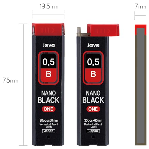 JVPEN Mechanical Pencil Refills, 0.5mm B Nano Black Lead, Smooth Writing, Break-Resistant, Office & School Supplies, 4-Pack, 30pcs - style: 0.5mm NANOBLACK_B_4pack