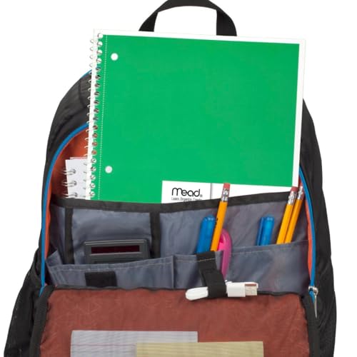 Mead Spiral Notebook, 6 Pack, 1 Subject, Wide Ruled Paper, 7-1/2" x 10-1/2", 70 Sheets per Notebook, Colors Will Vary (930201-ECM25) - size: Pack of 6