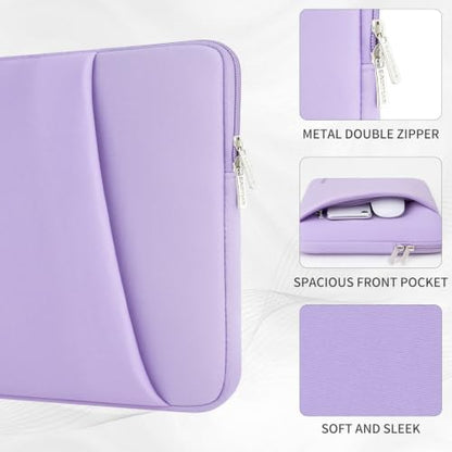 RAINYEAR Laptop Sleeve Case with Front Pocket, 13.3 Inch Protective Portable Case Briefcase Laptop Carrying Bag Cover Compatible with 13.3-14 Inch Laptop PC, 14 Inch MacBook Pro M5 M4 M3 M2 M1, Purple - color: Purple, size: 13.3-14 inch