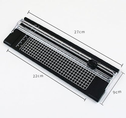 A4 Black 10.5 Inch x 3.5 Inch Paper Cutter for Cutting Paper, Coupon, Label, Cardstock, and Scrapbooking Craft for Office and Home (Black) - color: Black