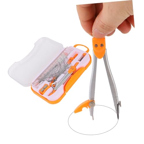Metal Compass Drawing Tool Set 10pcs Geometry Ruler Kit for Students with Math Drawing Compasses Suitable for School Exams and Drafting Random Color