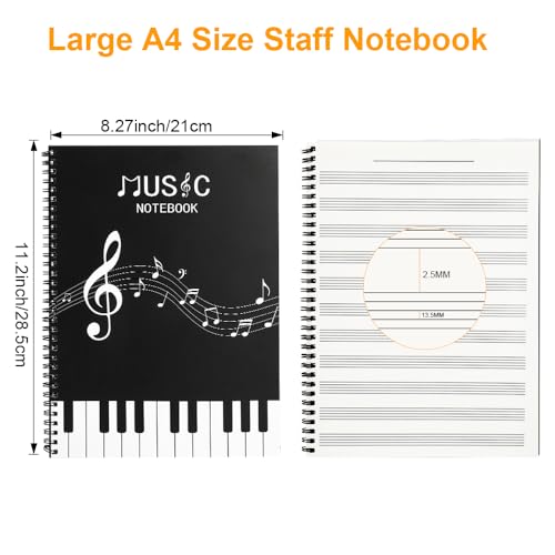 Blank Sheet Music Notebook, Composition Manuscript Staff Notebook, 100 Pages Art Music Notebook, Piano Notebook Song Writing - color: Sheet Music Notebook