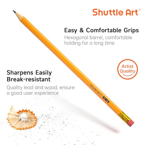 Shuttle Art 480 Pack #2 HB Pencils Pre-Sharpened, Bulk Pencils with Erasers | Break Resistant, Pre-sharpened