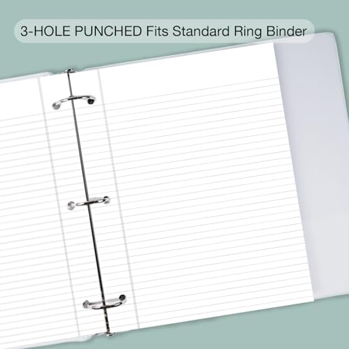 POPRUN Loose Leaf Paper College Ruled, 3 Pack, 3 Hole Punched Binder Papers | 100 GSM, 8mm Lined Notebook, 100 Sheets Each, Office, Home, Meeting Notes, School Supplies - size: College Ruled