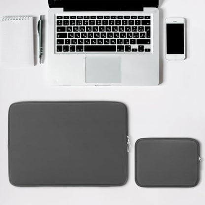 RAINYEAR Laptop Sleeve Case Compatible with 13.3 Inch Notebook Computer Tablet Chromebook 14" MacBook Pro/Max M1 M2 M3 M4 M5 Soft Carrying Bag Zipper Protective Cover with Accessories Pouch (Gray) - color: Gray, size: 13"-13.3"