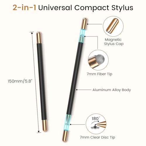 Stylus(2Pcs), Stylus Pens for Touch Screens, Universal Stylus High Precision Sensitivity, Stylus Pen for Android, ipad, iPhone, Galaxy Microsoft, Chromebook Tablet, Compatible with All Touch Screens - color: Black Gold/Black Gold