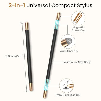 Stylus(2Pcs), Stylus Pens for Touch Screens, Universal Stylus High Precision Sensitivity, Stylus Pen for Android, ipad, iPhone, Galaxy Microsoft, Chromebook Tablet, Compatible with All Touch Screens - color: Black Gold/Black Gold