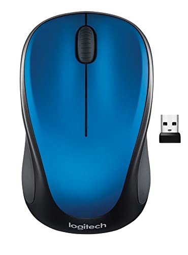 Logitech M317 Wireless Mouse, 2.4 GHz with USB Receiver, 1000 DPI Optical Tracking, 12 Month Battery, Compatible with PC, Mac, Laptop, Chromebook - Blue - color: Steel Blue