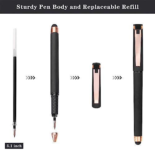 Linbsunne Black Gel Pens 0.7mm Medium Point Pen Office Pens 2-in-1 Stylus Pens for Touch Screens Gel Ink Rollerball Pens for Writing (18 Pack-black) - color: 18 pack-black