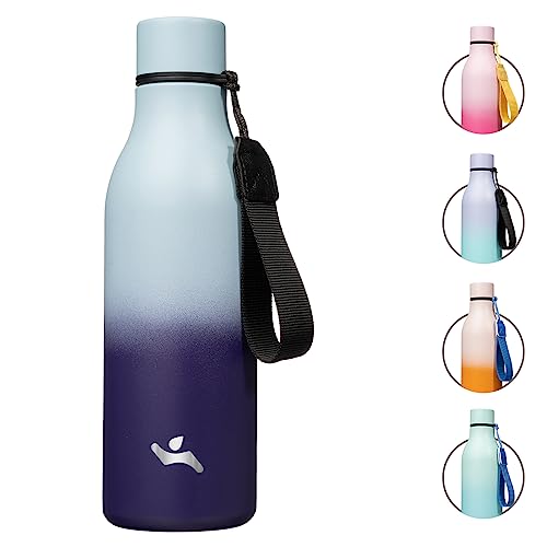Konokyo 18 oz Insulated Stainless Steel Metal Water Bottle with Strap - color: Ocean Dream, size: 18 Ounces