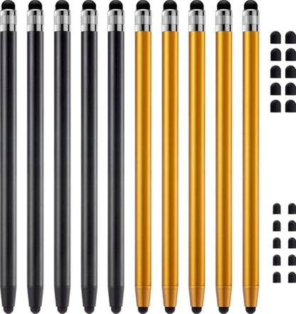ChaoQ Stylus Pen for Touchscreen, 10pcs Stylus Pen for iPad iPhone Android | High Sensitivity and Precision, Suitable for iPad iPhone Android and All Touch Screens (Black/Gold) - color: 10 Black Gold
