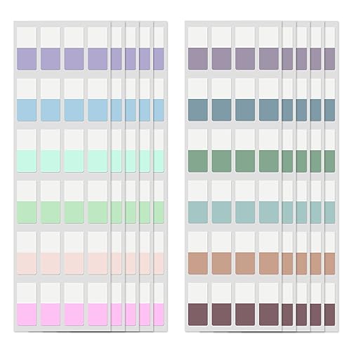 480 Pcs Sticky Index Tabs, 0.5x1'' Colored Book Sticky Tabs for Notebooks | Repositionable Page File Tabs Writable Colored Page Markers for Notebooks Books Annotation File Classification,12 Colors - color: Morandi, size: 0.5×1 Inch