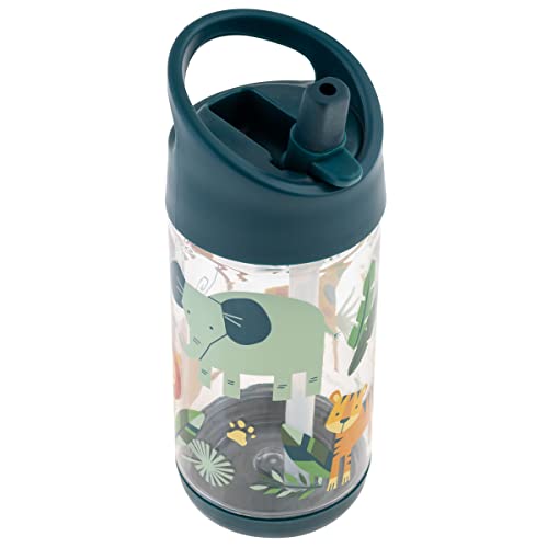 Stephen Joseph, Kids Flip Top Water Bottle, 10 oz Tritan BPA Free, Water Bottle for Girls & Boys, Back to School Flip Top Bottle, Blue Zoo - color: Blue Zoo