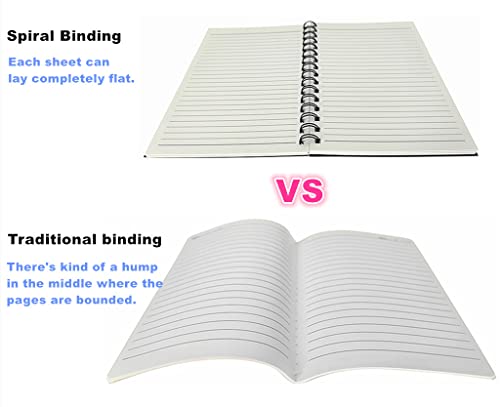 ALIMITOPIA Spiral Notebook Journal,College Ruled Thick Paper Hardcover Wirebound Notepad Diary Memo Sketch Note Book for School Office Business Supplies,100gsm Thick Inner Paper,A5 Size(8.3X5.7") & 80 - color: Red