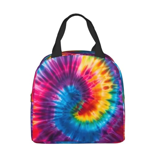 Tie Dye Lunch Box - Insulated Lunch Bags for Kids Boys Girls Reusable Lunch Tote Bags, Perfect for School/Camping/Hiking/Picnic/Beach/Travel - color: Tie Dye