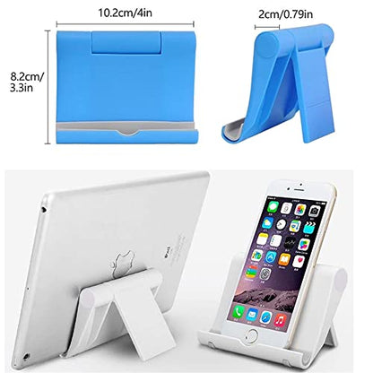Cell Phone Stand 2 Pack Cell Phone Holder for Desk, Portable Phone Stand Holder for Desktop Kitchen Travel, Cellphone Stand Mobile Holder for iPhone Stand & All Smartphone (Black)