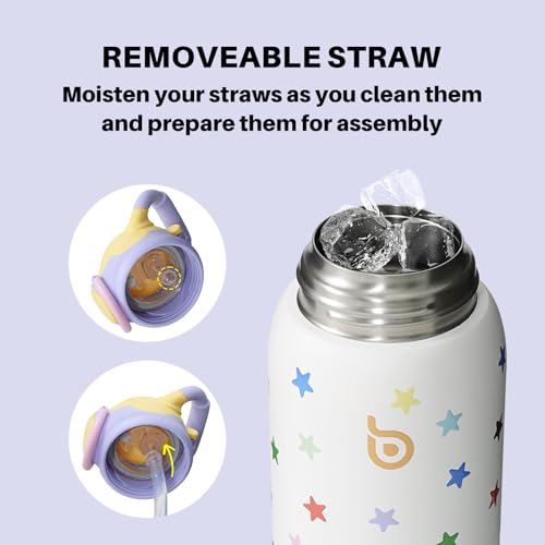 BOTTLE BOTTLE Kids Insulated Water Bottle with Straw Lid and Handle 16 oz Stainless Steel Vacuum Tumbler Water Bottles for School Outdoor Travel Gifts for Boys and Girls Stellar Pop - color: stellar pop