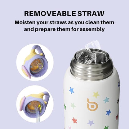 BOTTLE BOTTLE Kids Insulated Water Bottle with Straw Lid and Handle 16 oz Stainless Steel Vacuum Tumbler Water Bottles for School Outdoor Travel Gifts for Boys and Girls Stellar Pop - color: stellar pop