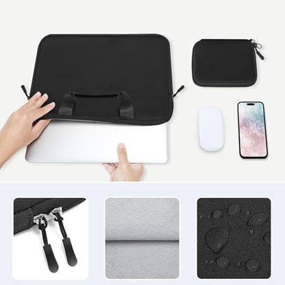 MOSISO Laptop Case 16 inch, 15-15.6 inch Laptop Sleeve Bag Compatible with MacBook Pro 16, HP Acer Dell Lenovo ASUS, Neoprene Carrying Computer Bag with Handle&Detachable Small Case, Black - color: Black, size: 16 inch