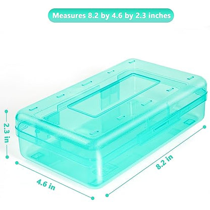 Pencil Box, Large Capacity Pencil Case, Plastic Pencil Boxs for Kids Girls Boys Adults, Hard Crayon Box Storage with Snap-Tight Lid for School Office Supplies Green PB36 - color: Green