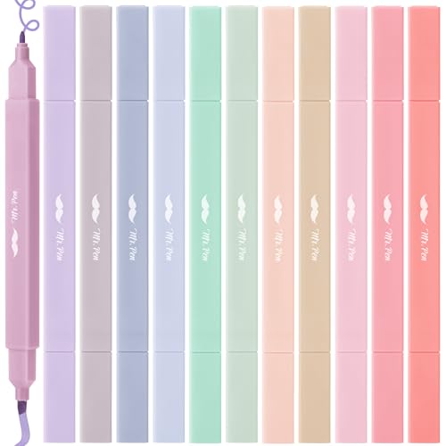 Mr. Pen- Dual Tip Aesthetic Highlighters, 12 pcs, Chisel & Fine Tip | Cute Highlighters Assorted Colors for Journaling, Highlighting, Underlining, Fast Dry, Back to School Supplies - color: Joyful Earth, size: 12 Pack
